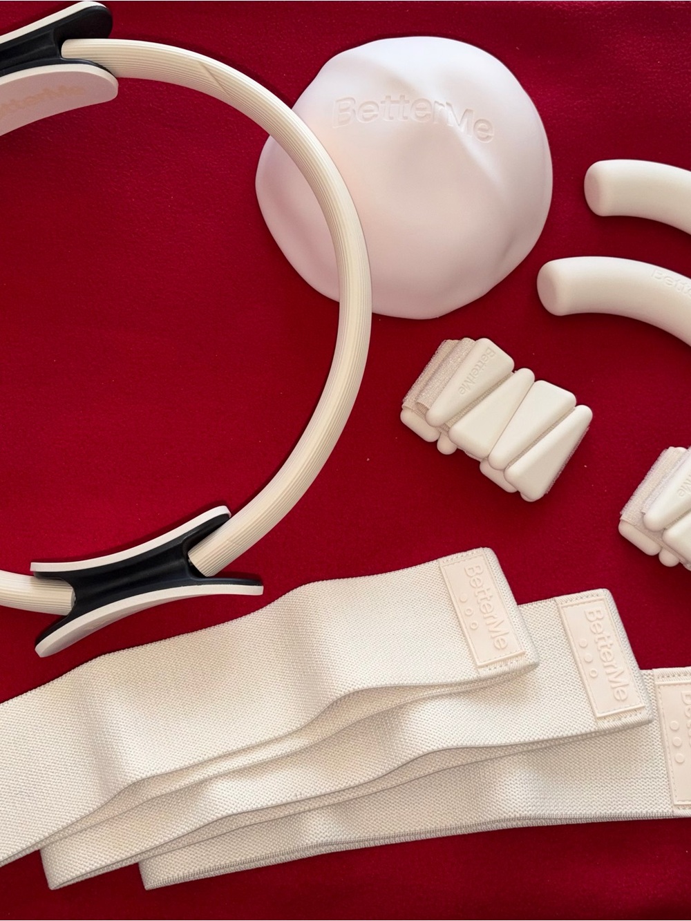 BetterMe Pilates Ring, Soft Ball, Dumbbells, Weights and Resistance Band Set